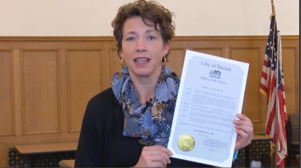 Duluth's Mayor Emily Larson signed a proclamation ahead of the 63rd annual Christmas City of...