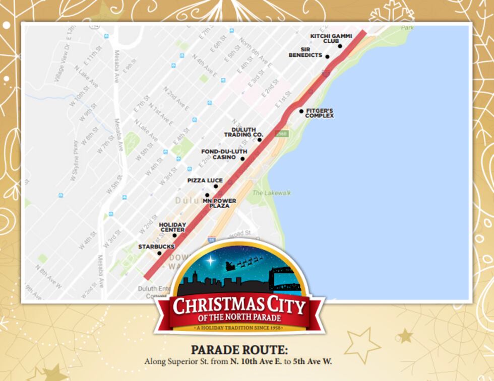 Christmas City of the North Parade route
