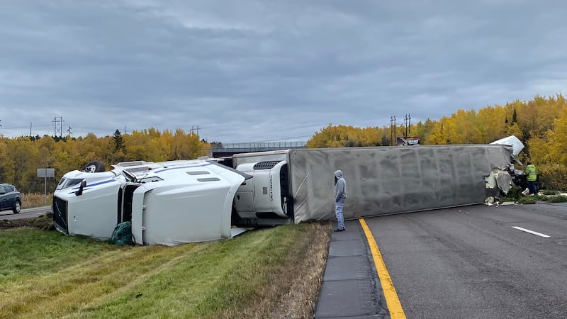 Semi truck on Highway 53